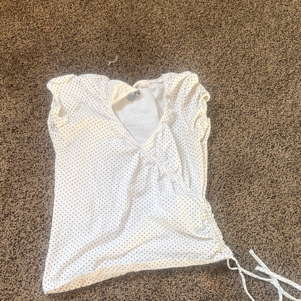 Brandy Melville White Polka Dot Blouse